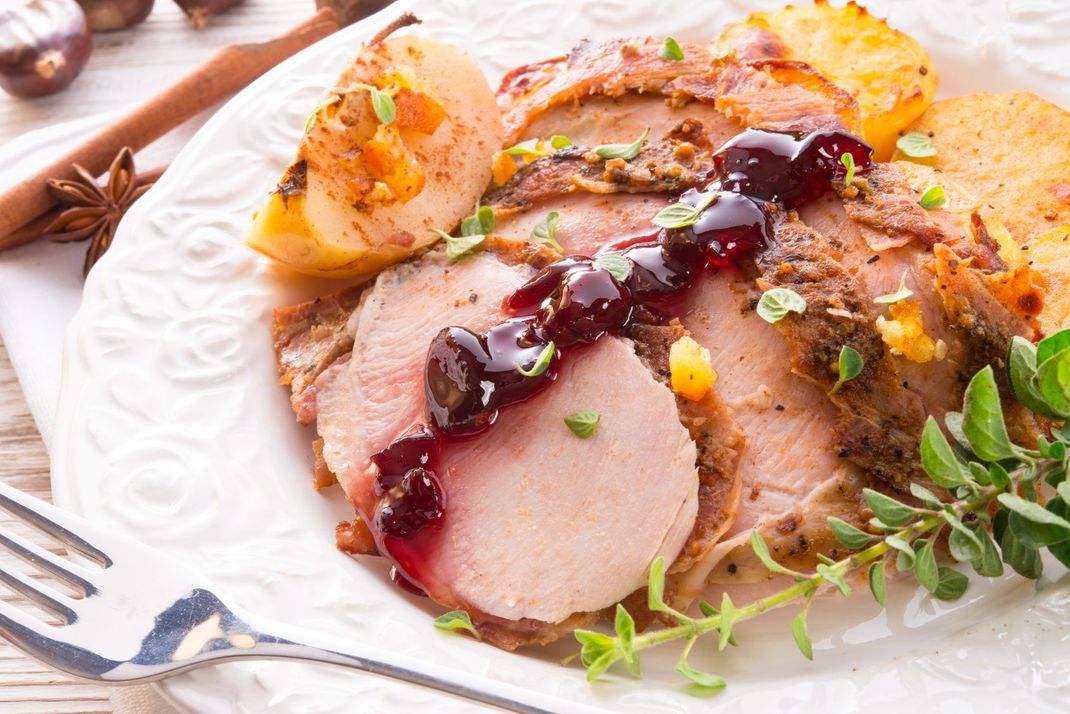 Gesund und köstlich: ein Weihnachtsbraten von der Pute.