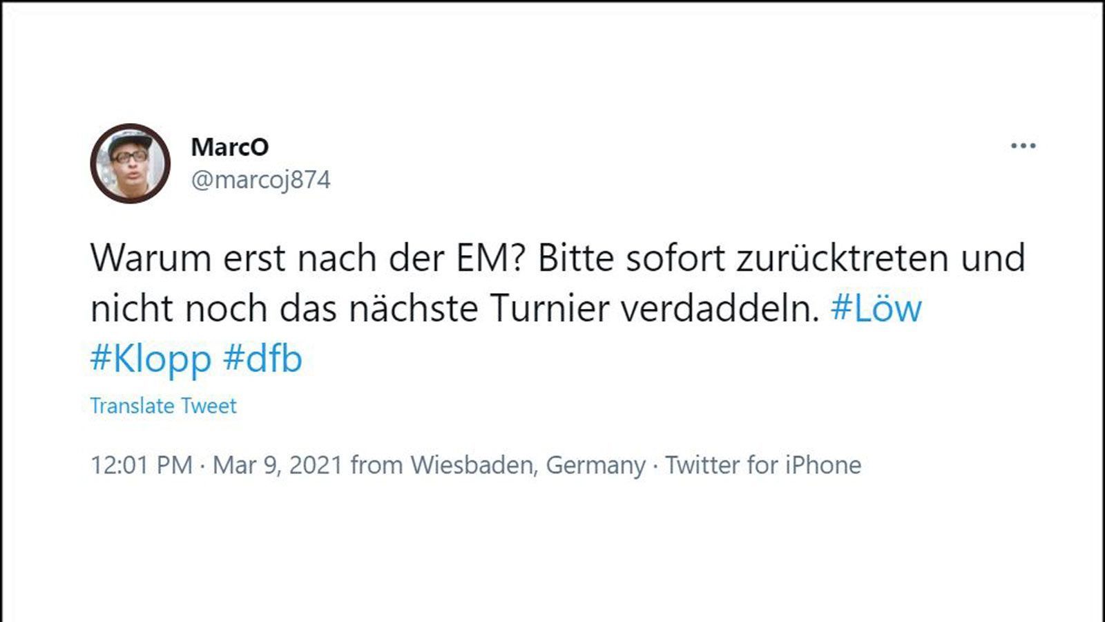 
                <strong>Die Netzreaktionen zum Löw-Rücktritt</strong><br>
                Diesem User kann es gar nicht schnell genug gehen.
              