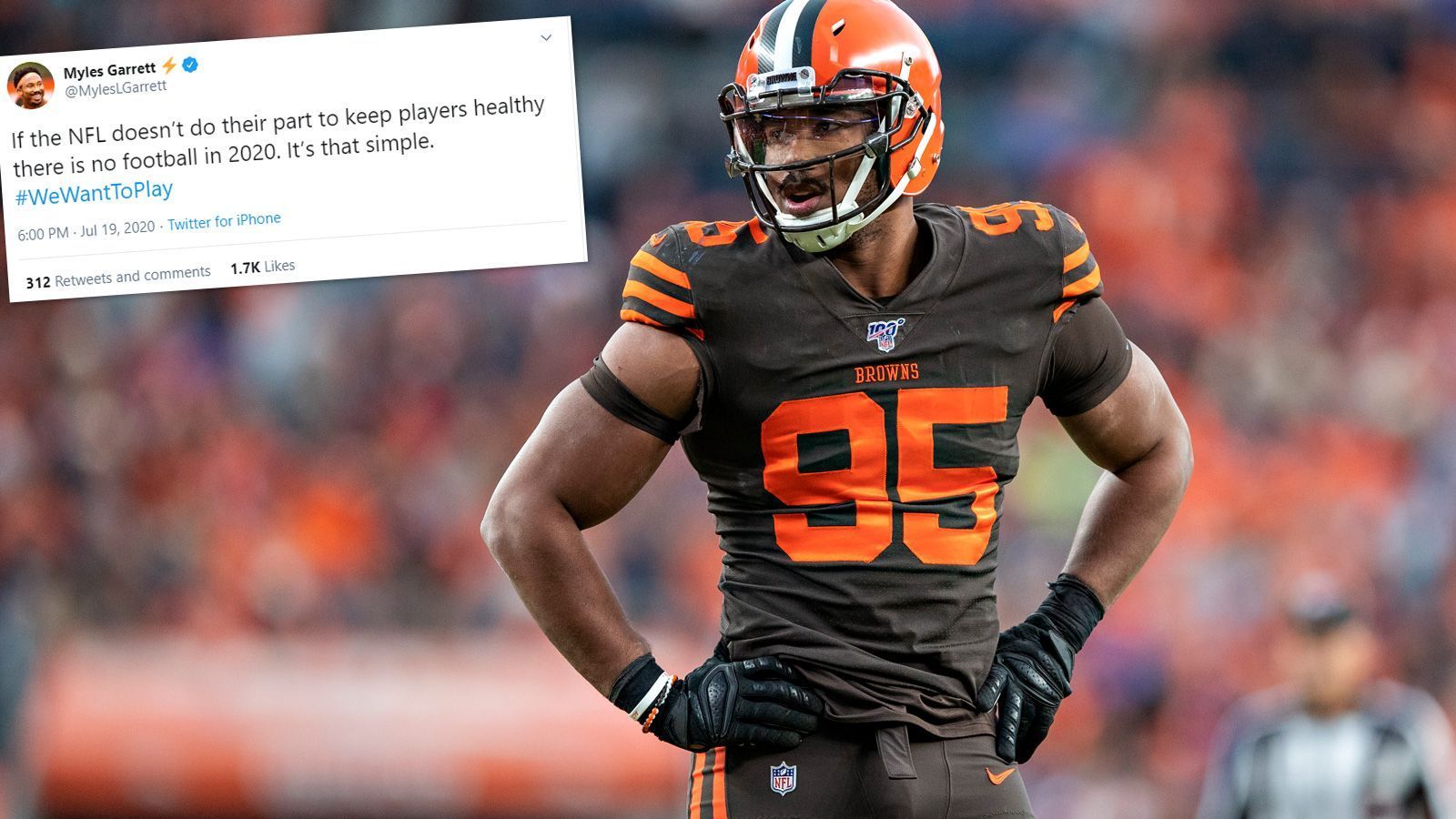 
                <strong>Myles Garrett (Cleveland Browns)</strong><br>
                "Wenn die NFL nicht dazu beiträgt, die Spieler gesund zu halten, wird es 2020 kein Football geben. So einfach ist das."
              