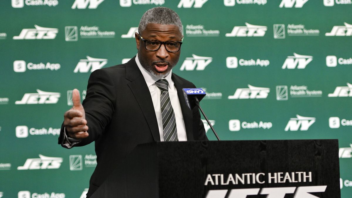 NFL, American Football Herren, USA New York Jets-Head Coach Aaron Glenn Introductory press conference, PK, Pressekonferenz Jan 27, 2025; Florham Park, NJ, USA; New York Jets head coach Aaron Glenn ...