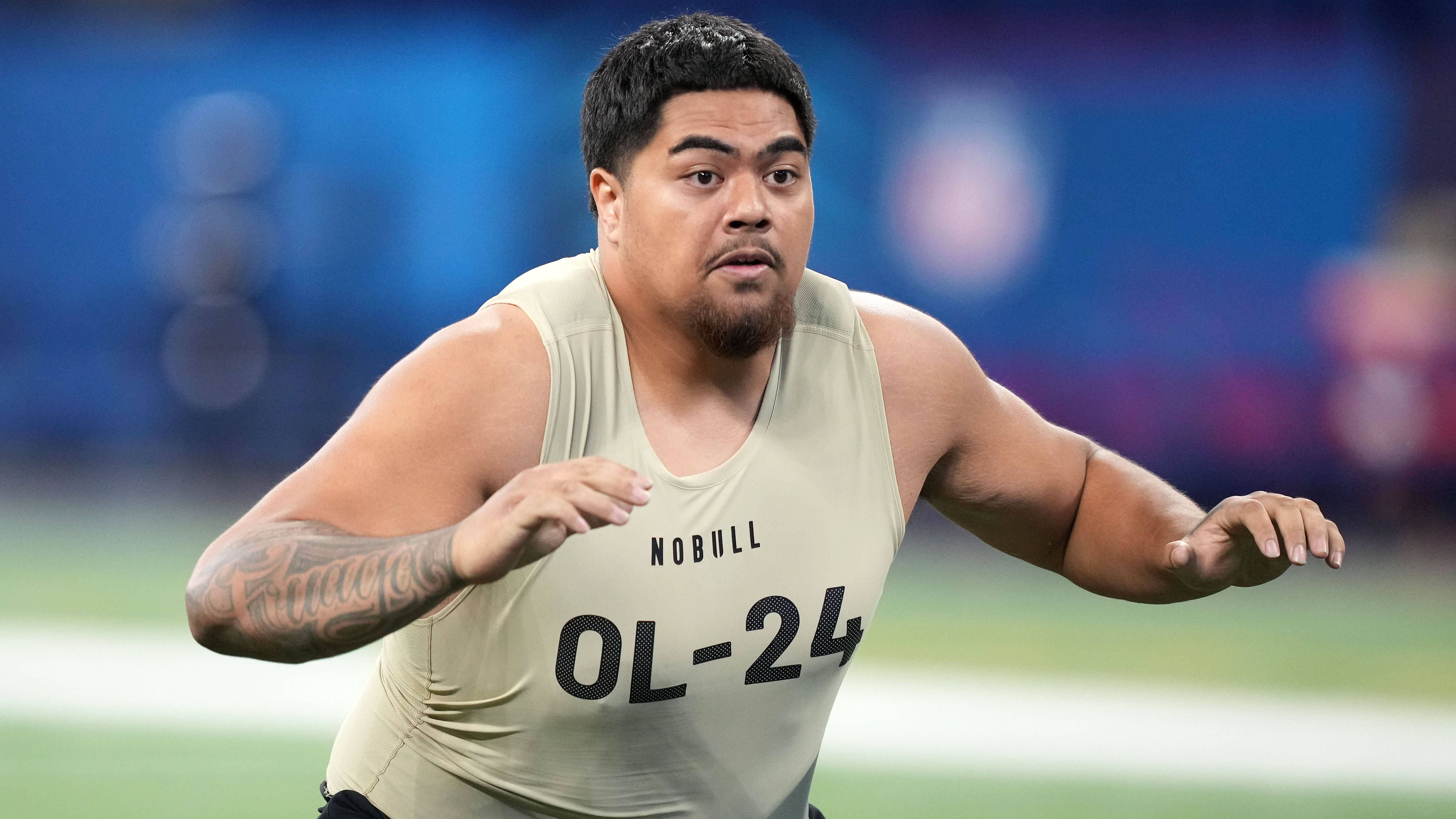 <strong>14. Pick: New Orleans Saints – OT Taliese Fuaga (Oregon State)</strong><br>Keine Veränderung bei den Saints. Durch das Karriereende von James Hurst ist der Bedarf in der Offensive Line sogar noch mehr gestiegen. Taliese Fuaga ist der beste verbliebene O-Liner.