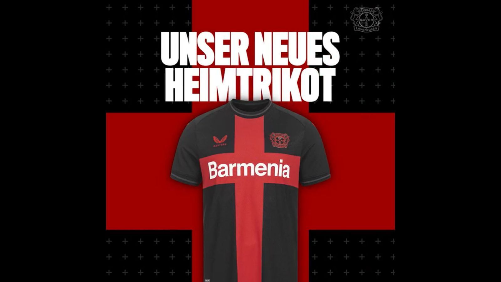 <strong>Bayer Leverkusen</strong><br>
                Bayer Leverkusen nimmt das Bayer-Kreuz auf die Brust. Das große, rote Kreuz prangt auf schwarzem Grund, getragen wird das Trikot sowohl von den Männern wie auch von den Frauen der Werkself in der Bundesliga. Entworfen wurde das Trikot von Ausrüster Castore in enger Abstimmung mit den Fans.
