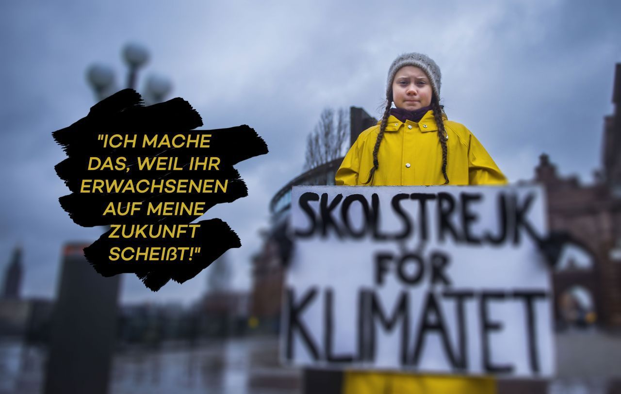 August 2018: Greta Thunberg schwänzt das 1. Mal die Schule: Noch allein saß die damals 15-Jährige auf den Stufen des schwedischen Parlaments – mit einer Botschaft: „Schulstreiks für das Klima“