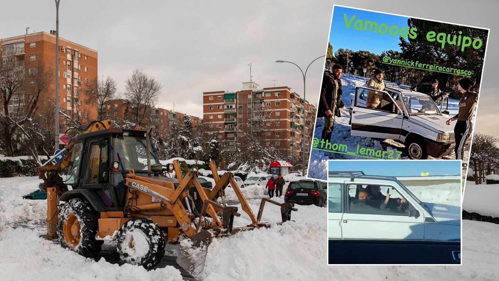 <strong>Yannick Carrasco wegen Schneechaos mit Nachbars Fiat Panda zum Training</strong><br>
                Spaniens Hauptstadt Madrid hatte Anfang 2021 mit den heftigsten Schneefällen seit 50 Jahren zu kämpfen. Daher mussten die Stars von Atletico Madrid improvisieren. Statt mit ihren Luxus-Autos zum Training zu fahren, lieh sich Yannick Carrasco einen 30 Jahre alten Fiat Panda mit Allrad.