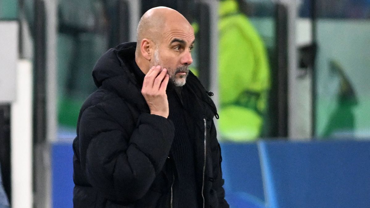 JOSEP PEP GUARDIOLA, Champions League 2024-25, Juventus-Manchester City 2-0, azione, action, single shot, gesti, delusione, disappunto, disappoint CHAMPIONS LEAGUE 2024-25 JUVENTUS-MANCHESTER CITY 2-0