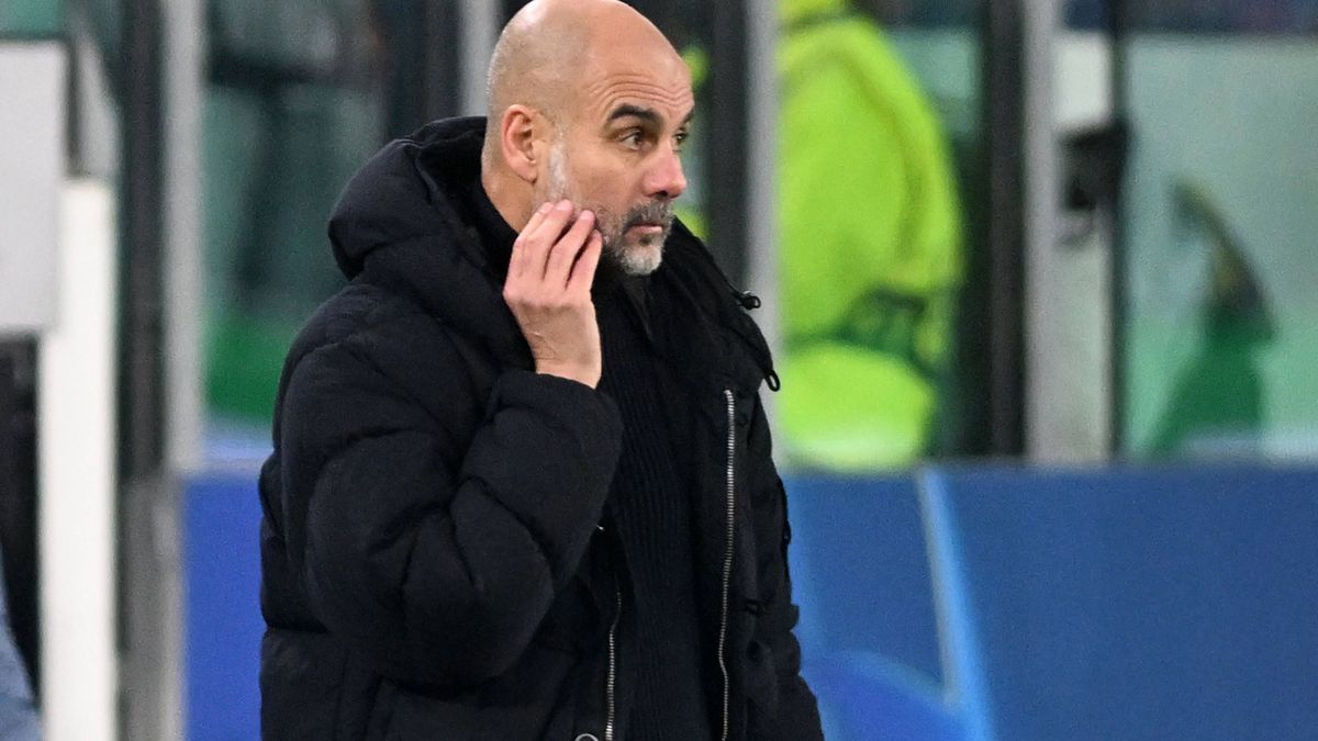 JOSEP PEP GUARDIOLA, Champions League 2024-25, Juventus-Manchester City 2-0, azione, action, single shot, gesti, delusione, disappunto, disappoint CHAMPIONS LEAGUE 2024-25 JUVENTUS-MANCHESTER CITY 2-0