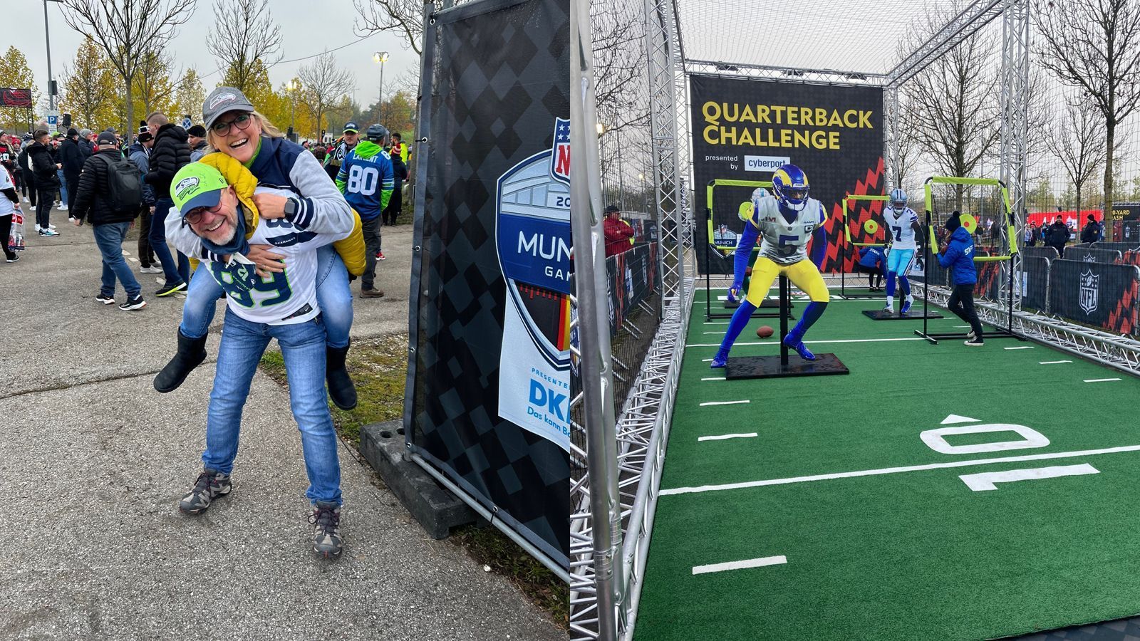 
                <strong>Fan-Festival vor der Allianz Arena</strong><br>
                Am Spieltag selbst wurde für die Football-Fans vor der Allianz Arena ein Fan-Festival geboten. Unter anderem erwartete sie dort ein NFL-Shop, ein Field Goal Kick oder eine Quarterback Challenge. Bemerkenswert: Schon zur Eröffnung um 10 Uhr tummelten sich tausende Anhänger vor dem Stadion und feierten ein Football-Fest.
              