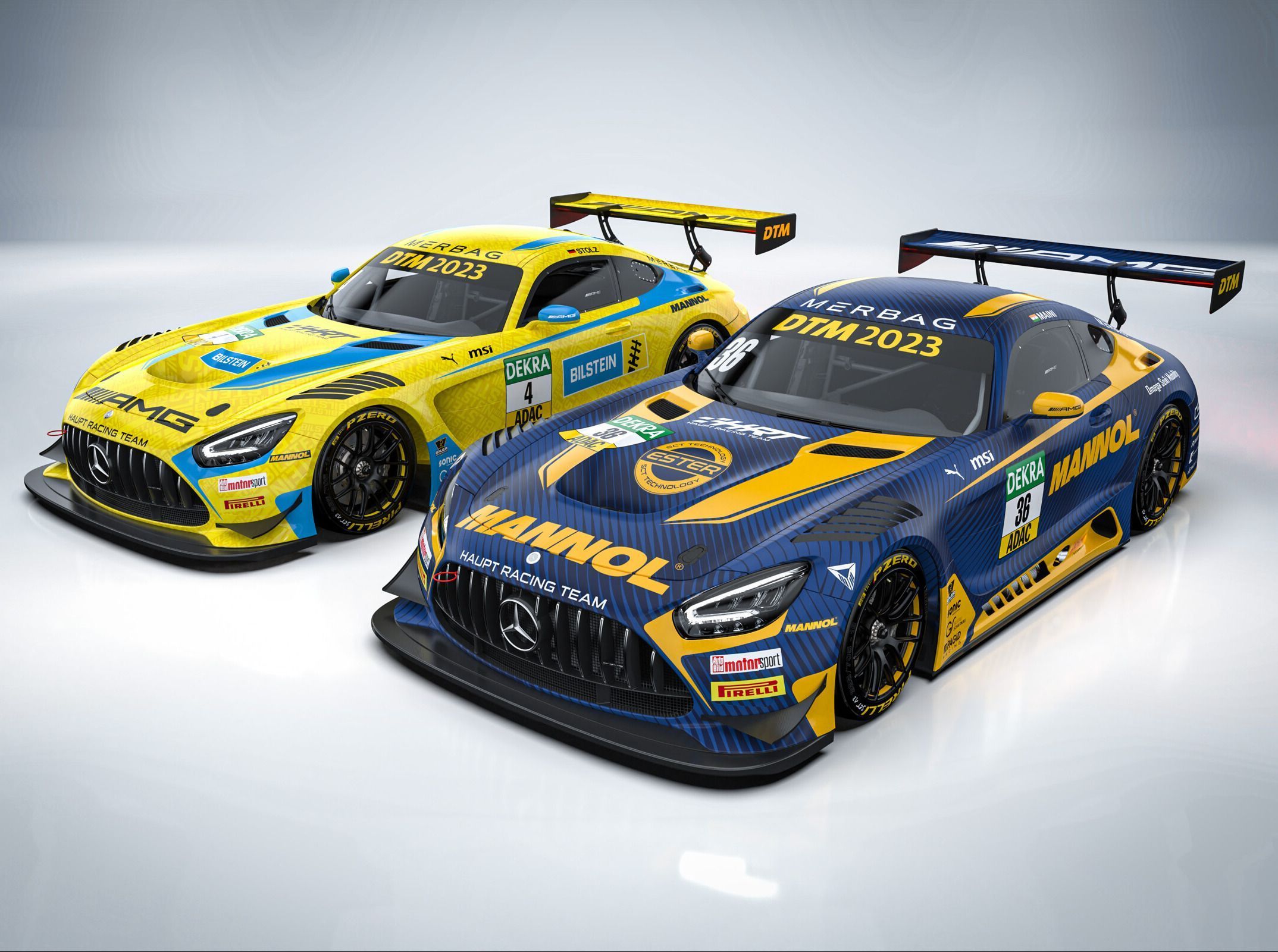 DTM 2023 HRT präsentiert MercedesDesign von Stolz und Maini