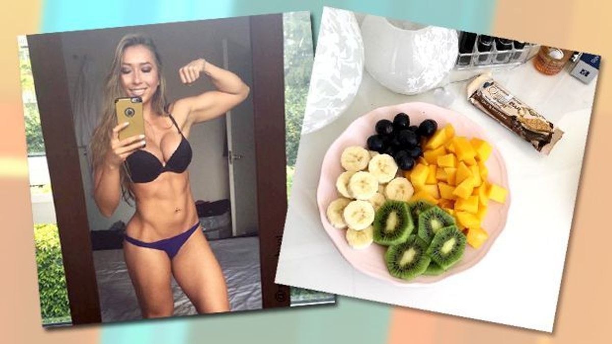 Collage mit Instagrambildern vom Fitspo-Trend