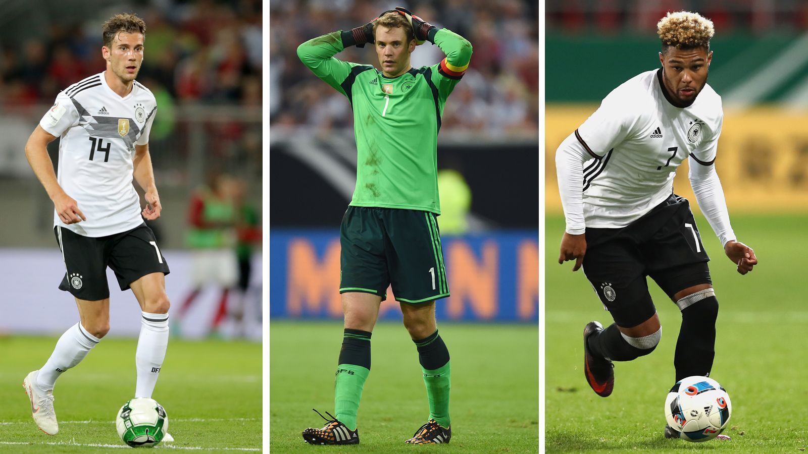 
                <strong>Bayern München - 10 Spieler</strong><br>
                A-Nationalmannschaft: Manuel Neuer (foto), Niklas Süle, Joshua Kimmich, Leon Goretzka (Foto), Serge Gnabry (Foto)U19: Christian Früchtl, Alexander Lungwitz, Lars Lukas MaiU18: Louis PoznanskiU17 Malik Tillman
              