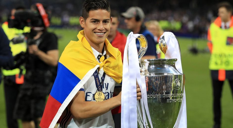 
                <strong>James Rodriguez</strong><br>
                Bei Real Madrid: 2014 bis 2017Beim FC Bayern: seit 2017
              