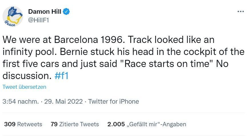 
                <strong>So reagiert das Netz auf den Monaco-GP</strong><br>
                Damon Hill muss bei solchen Witterungsbedingungen wie in Monaco an seine Zeiten als Formel-1-Pilot denken.
              