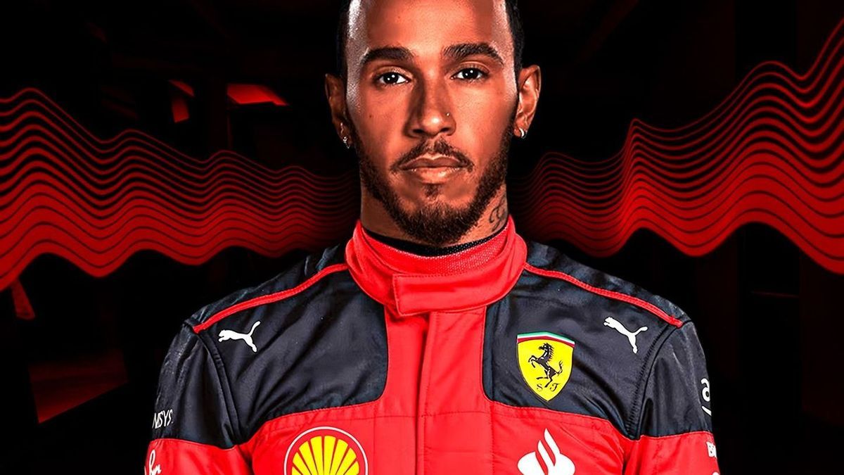 Sneakpreview auf die Saison 2025: Lewis Hamilton im Ferrari-Overall (Fotomontage)