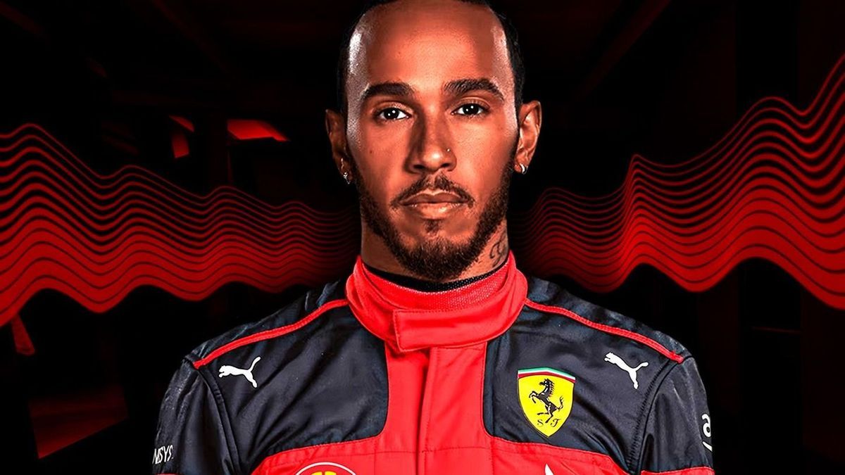 Sneakpreview auf die Saison 2025: Lewis Hamilton im Ferrari-Overall (Fotomontage)