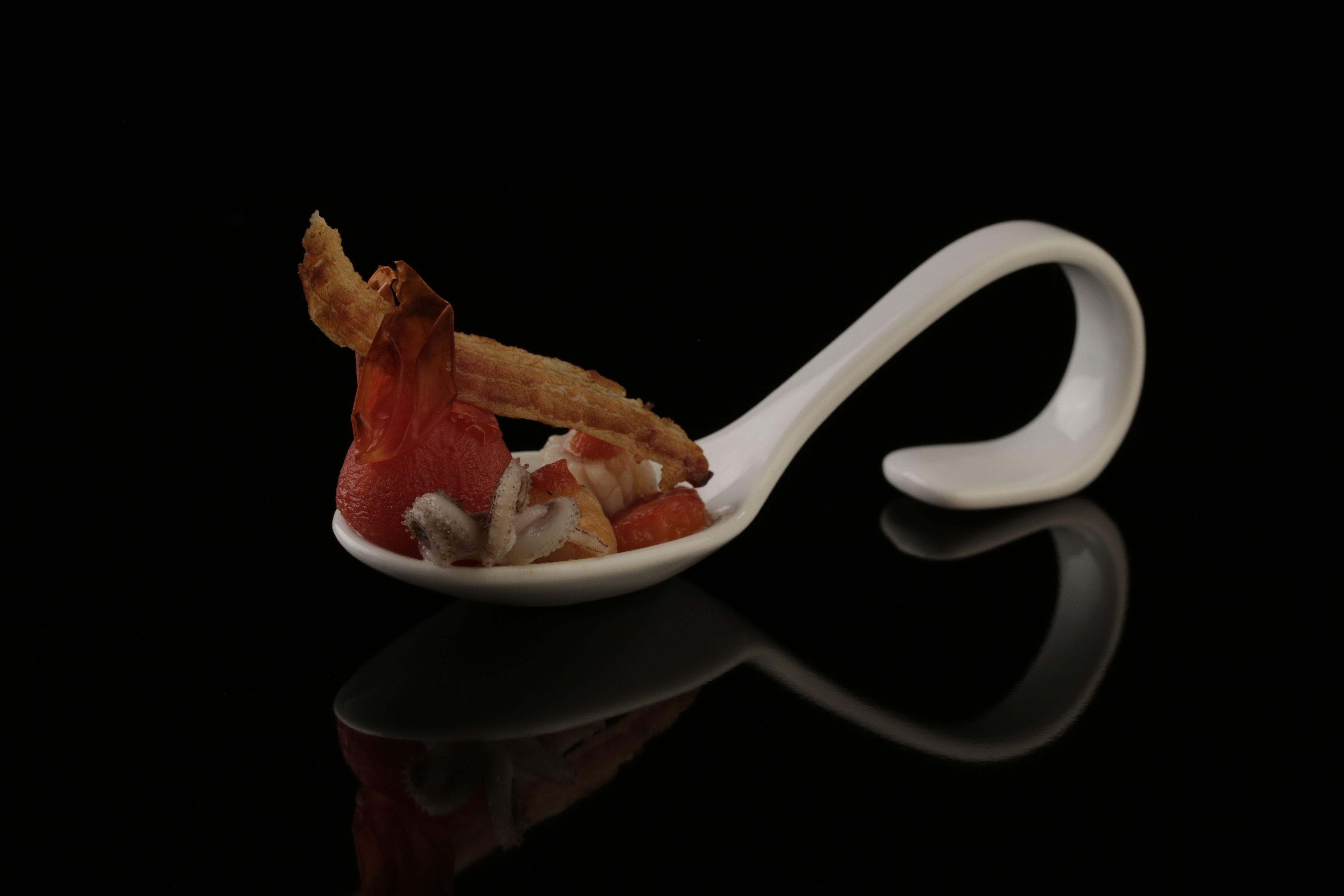 Calamaretti, Zweierlei von der Paprika, Ofentomate