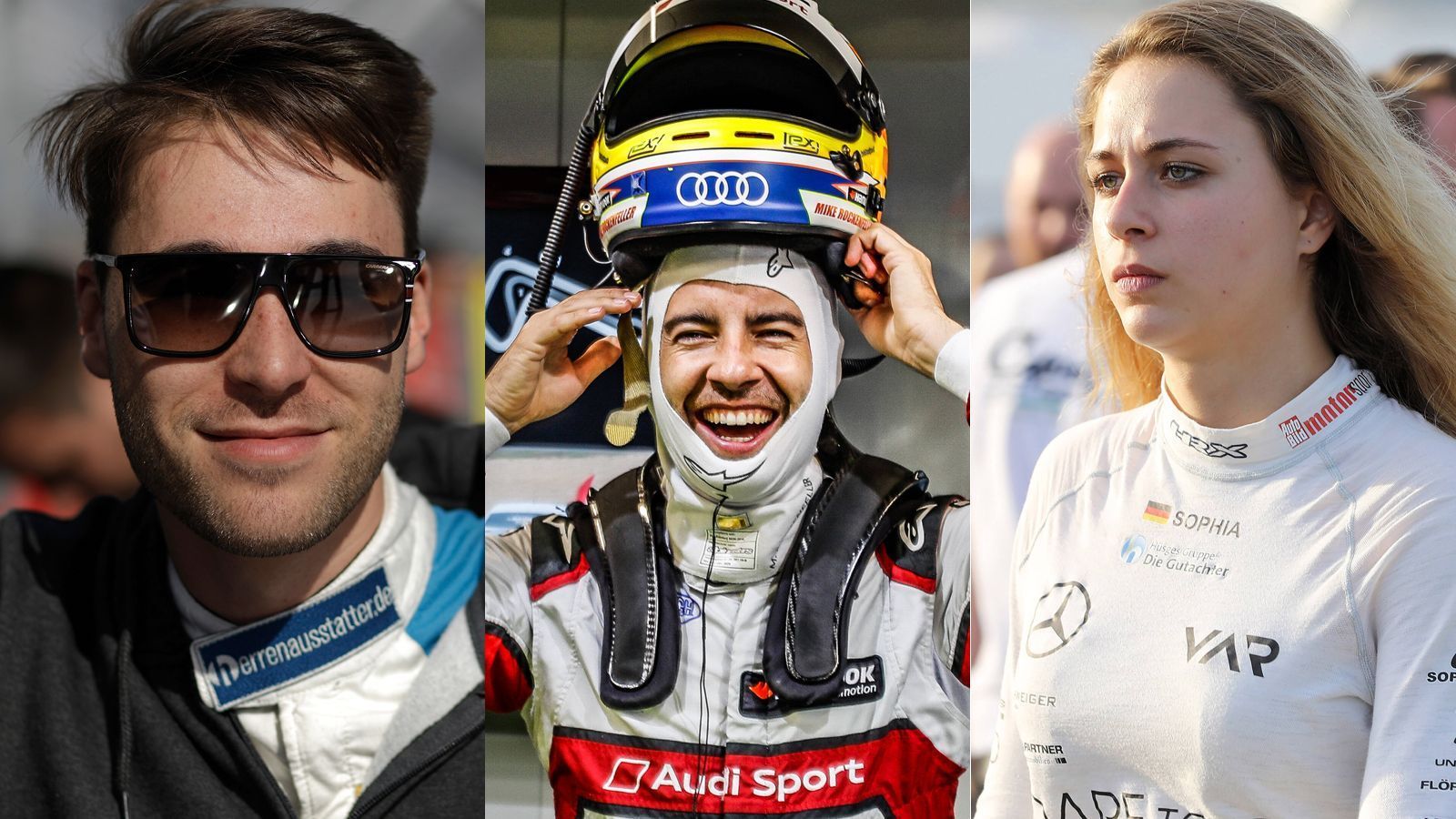 
                <strong>Abt Sportsline</strong><br>
                &#x2022; Fahrer: Kelvin van der Linde, Mike Rockenfeller und Sophia Flörsch (v.l.n.r.)<br>&#x2022; Auto: Audi R8 LMS GT3<br>&#x2022; Hersteller: Audi<br>
              