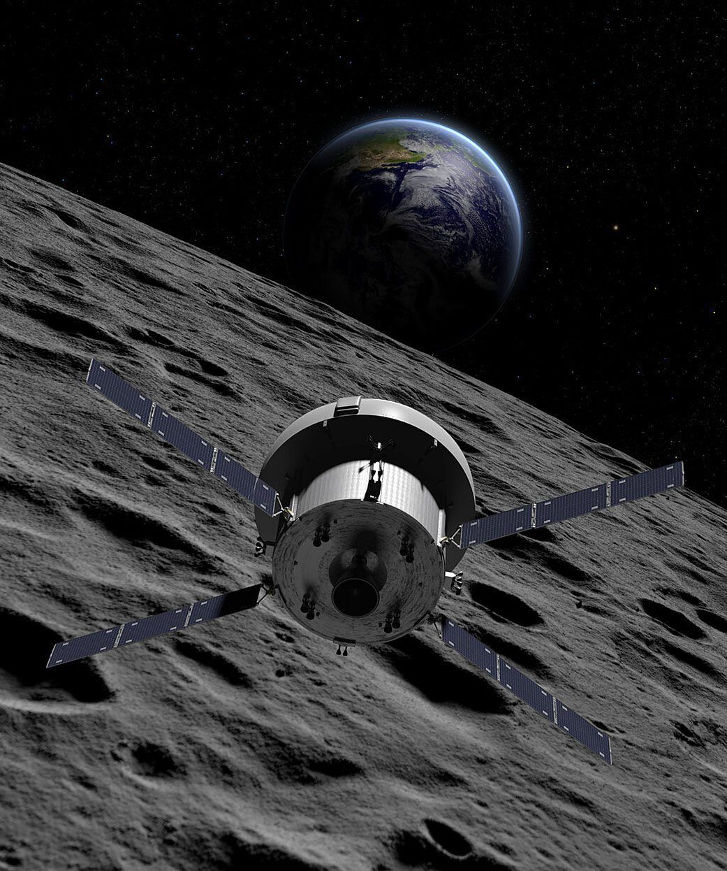 Sobald es ausreichend Schwung hat, trennt sich Orion auch von der zweiten Stufe und machen sich allein auf den Weg zum Mond.