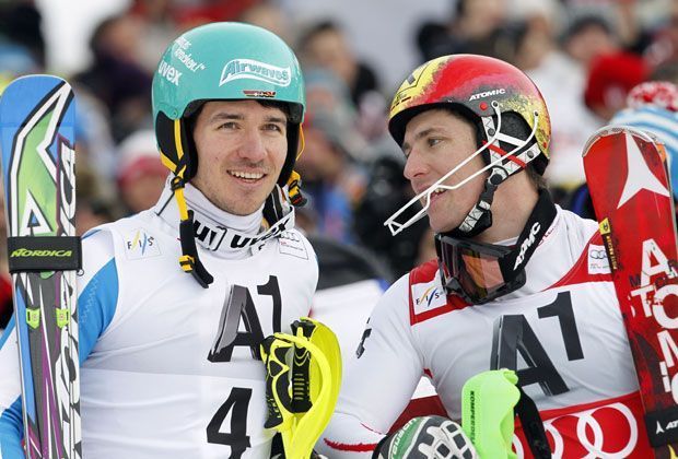 
                <strong>Felix Neureuther vs. Marcel Hirscher - zwei Freunde im Olympia-Duell</strong><br>
                Auf der Piste sind sie Gegner gegen die Zeit, aber im "normalen" Leben verstehen sie sich richtig gut und sind auch eng miteinander befreundet: Felix Neureuther (l.) und Marcel Hirscher 
              