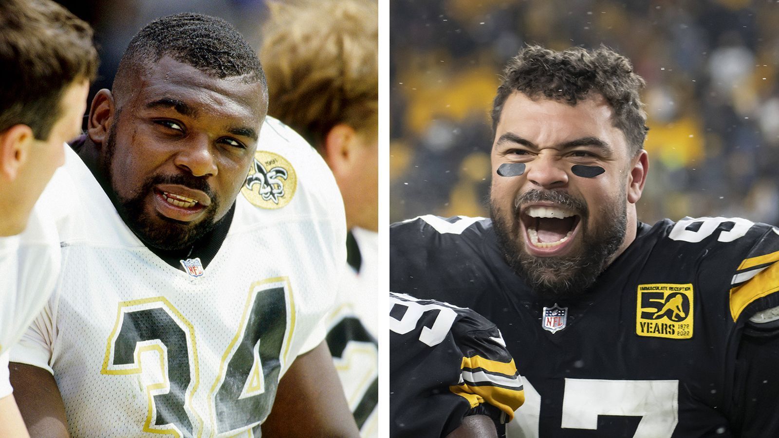 <strong>Cameron Heyward (Defensive End, Pittsburgh Steelers)</strong><br>
                Wie der Vater, so der Sohn - das galt auch für&nbsp;Craig Heyward und Cameron Heyward (r.). Craig, der 2006 verstorben ist und den Spitznamen "Ironhead" hatte, war als Fullback in der NFL aktiv. Cameron ist bereits seit 2011 bei den Pittsburgh Steelers.&nbsp;
