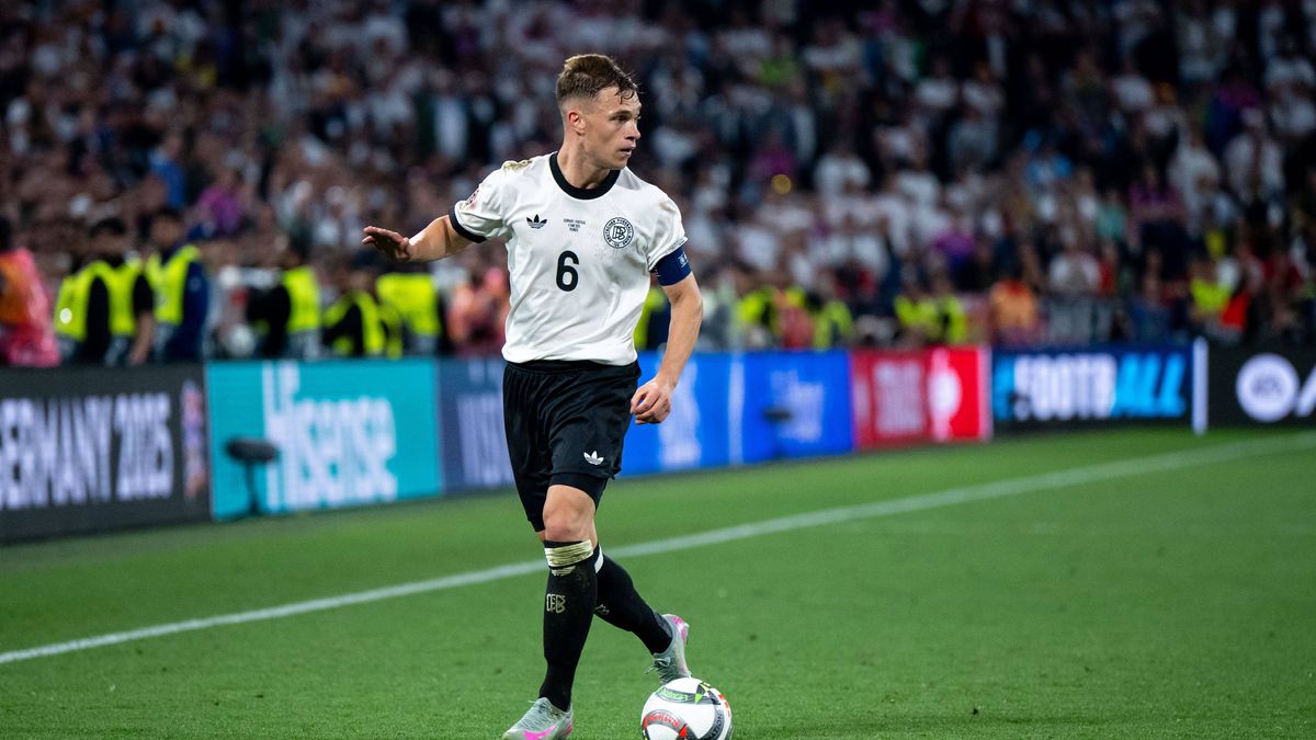 Joshua Kimmich (Deutschland, 06) am Ball, GER, Deutschland vs. Portugal, Fussball, UEFA, Nations League, Halbfinale, Spielzeit 2024 2025, 04.06.2025 GER, Deutschland vs. Portugal, Fussball, UEFA, N...
