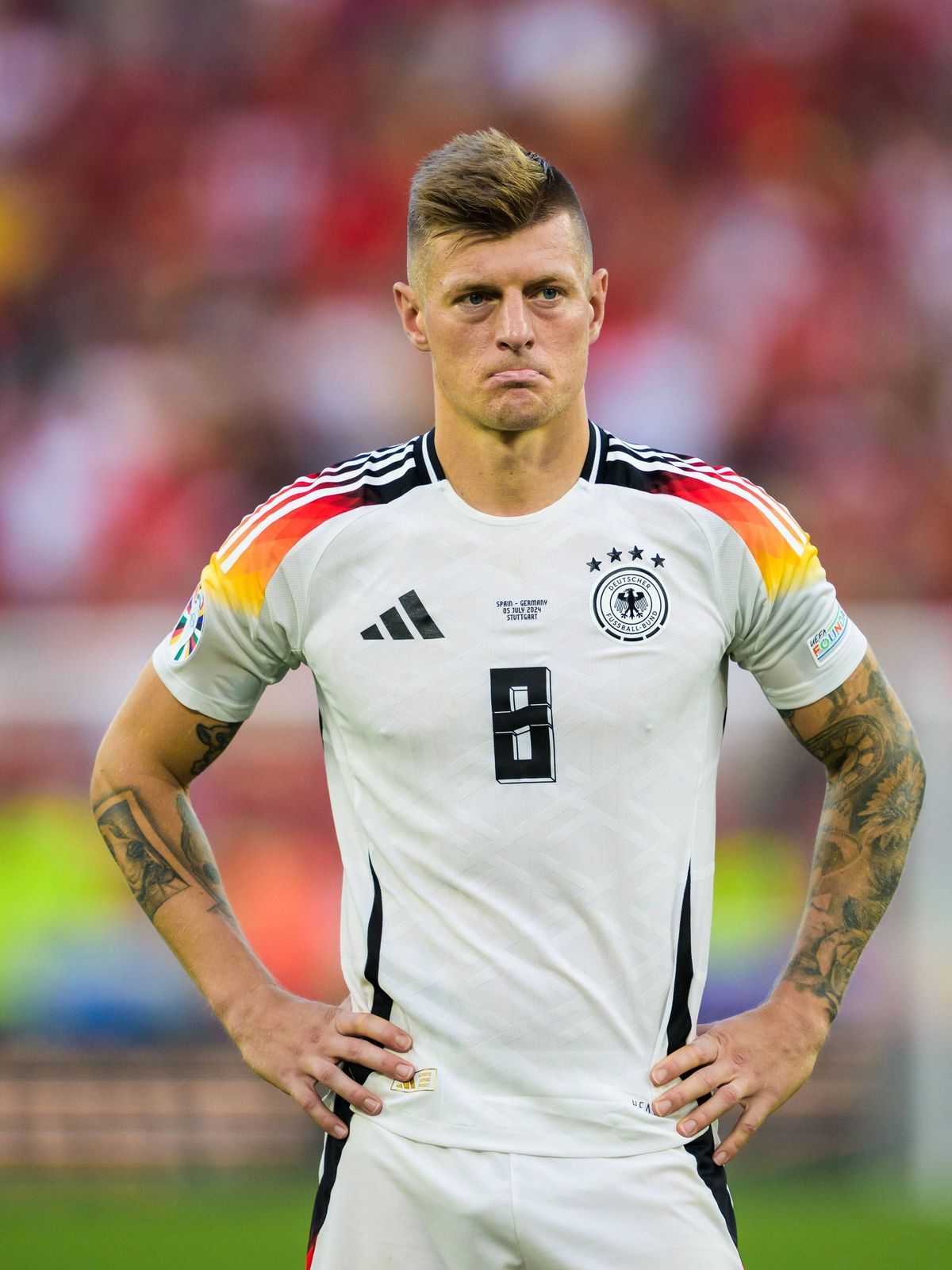 Bilder des Jahres 2024, Sport 07 Juli Sport Themen der Woche KW27 Sport Bilder des Tages 240705 Toni Kroos of Germany looks dejected after the UEFA EURO, EM, Europameisterschaft,Fussball 2024 Footb...