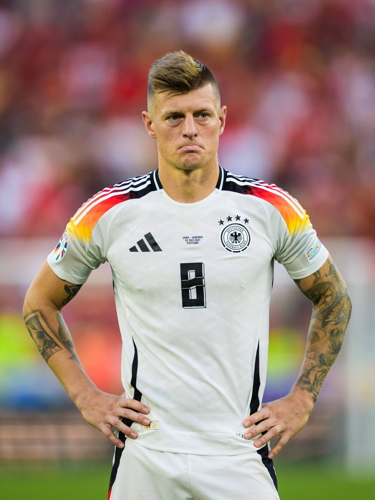 Bilder des Jahres 2024, Sport 07 Juli Sport Themen der Woche KW27 Sport Bilder des Tages 240705 Toni Kroos of Germany looks dejected after the UEFA EURO, EM, Europameisterschaft,Fussball 2024 Footb...