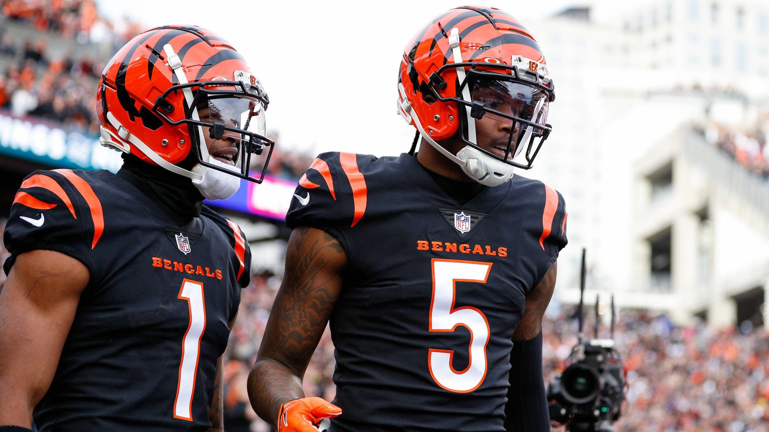 <strong>Platz 24 (geteilt): Cincinnati Bengals</strong><br>Receiver: Ja'Marr Chase, Tee Higgins und Trenton Irwin<br>Durchschnittliche 40-Yard-Dash-Zeit: 4,49 Sekunden