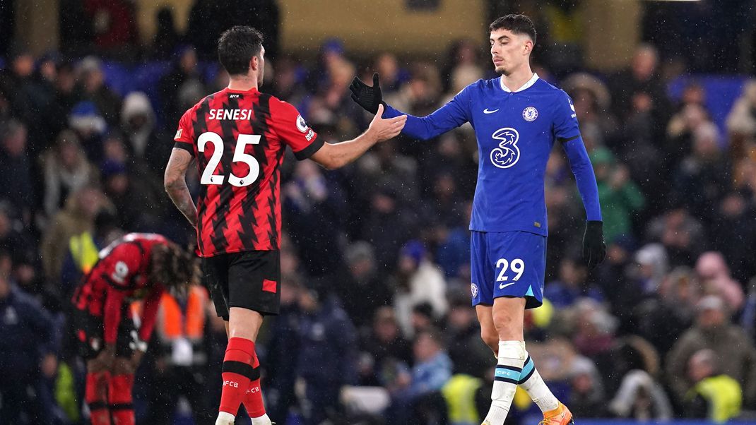 Kai Havertz (rechts) nach dem Sieg gegen Bournemouth.