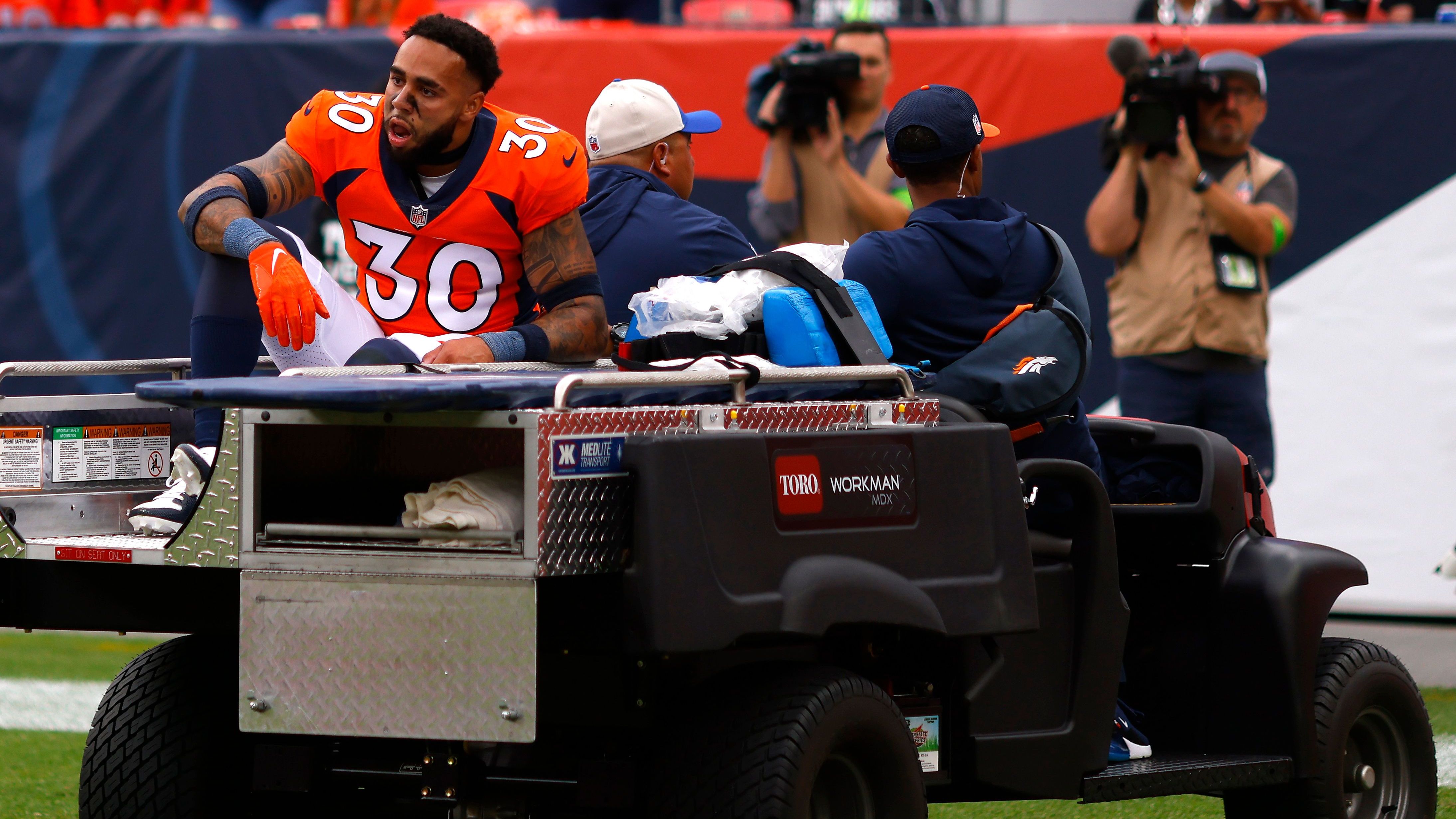 <strong>Denver Broncos</strong><br>Locker Room: D<br>Training Room: B-