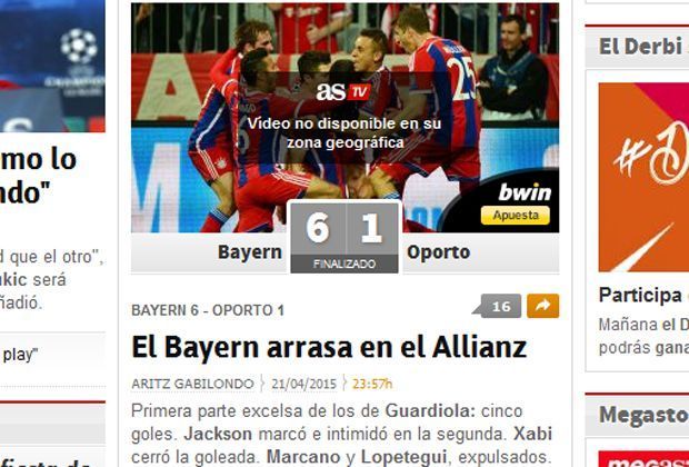 
                <strong>AS</strong><br>
                "Die Bayern fegen die Allianz Arena"
              
