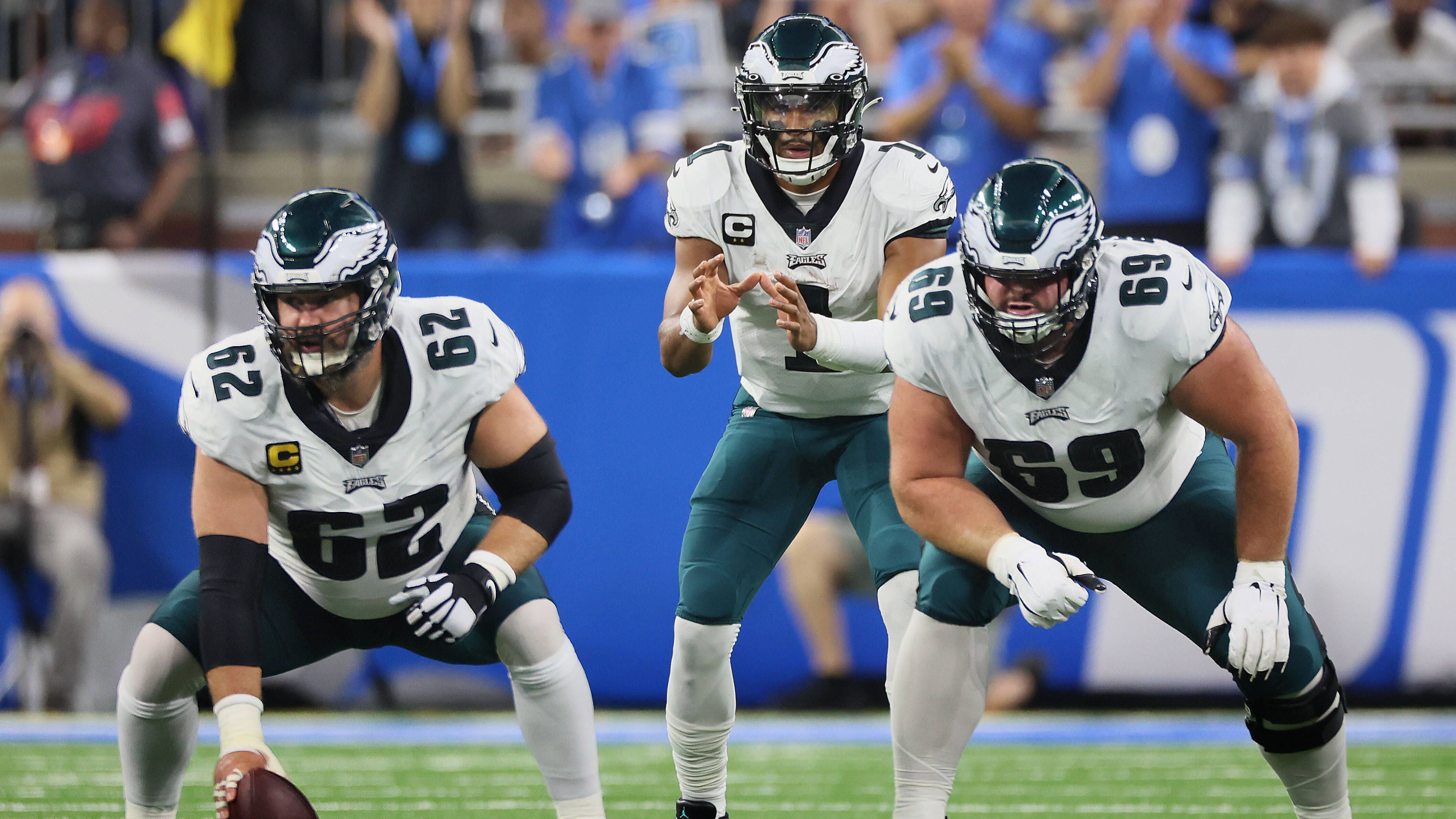 <strong>Platz 22 (geteilt): Philadelphia Eagles - 5</strong><br>Ladon Dickerson (2021) - 2 Pro Bowls<br>Jalen Hurts (2020) - 2 Pro Bowls<br>Miles Sanders (2019) - 1 Pro Bowl<br>Josh Sweat (2018) - 1 Pro Bowl<br>Carson Wentz (2016) - 1 Pro Bowl