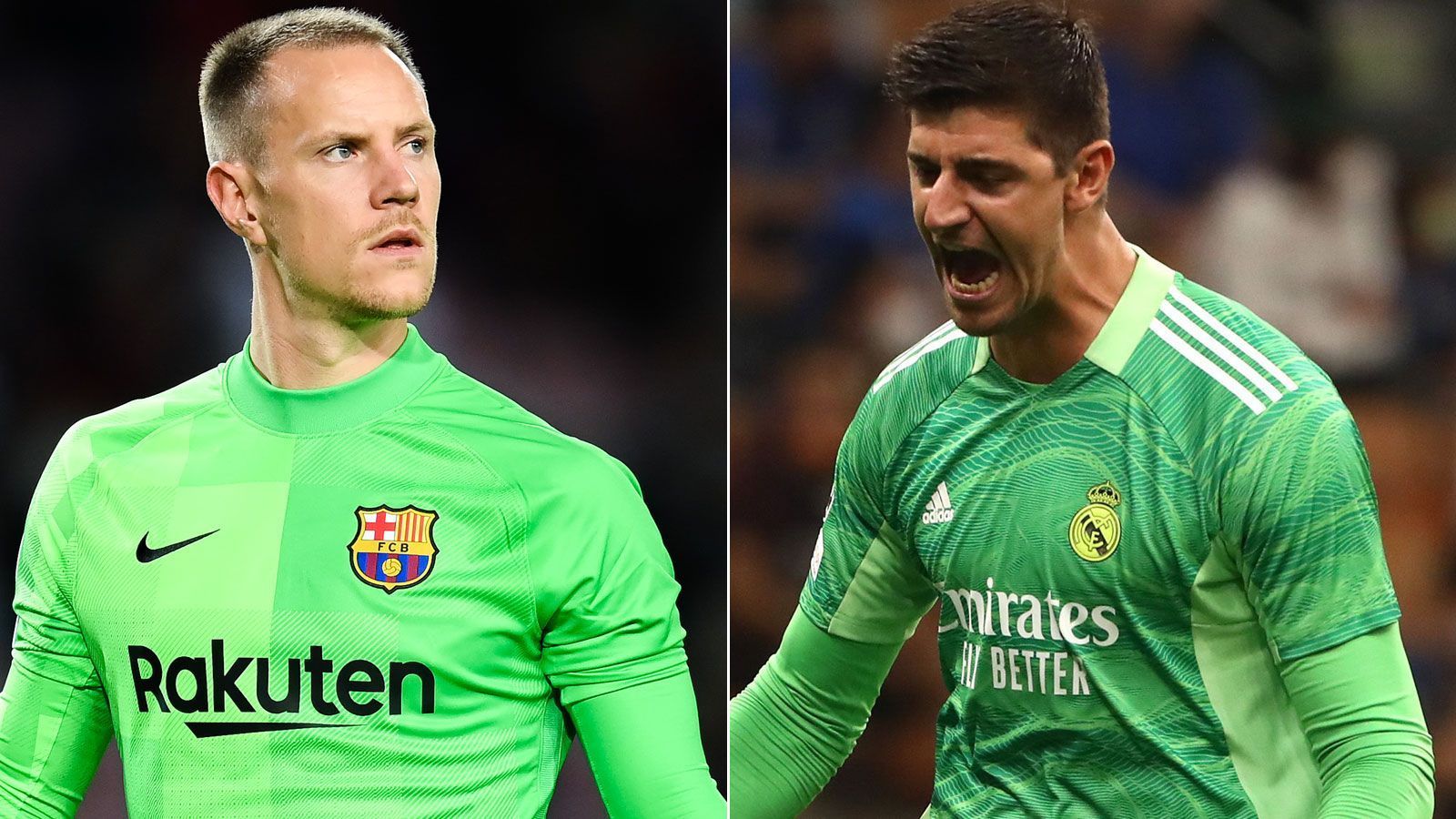 
                <strong>Tor: Marc-Andre ter Stegen vs. Thibaut Courtois</strong><br>
                In den Toren sind zwei absolute Weltklasse-Keeper zu Hause. Marc-Andre ter Stegen besticht nicht nur mit seinen Paraden auf der Linie, sondern auch seiner technischen Stärke mit dem Fuß. Allerdings steht ihm Thibaut Courtois in beiden Kategorien nicht nach. Dazu kommt: Der Belgier hat zuletzt nochmal einen Sprung gemacht - damit sichert er den ersten Punkt. 1:0 für Real.
              