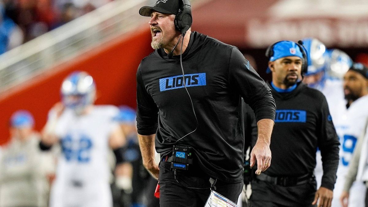 Syndication: Detroit Free Press Detroit Lions head coach Dan Campbell reacts to a play against San Francisco 49ers during the first half at Levi s Stadium in Santa Clara, Calif. on Monday, Dec. 30,...