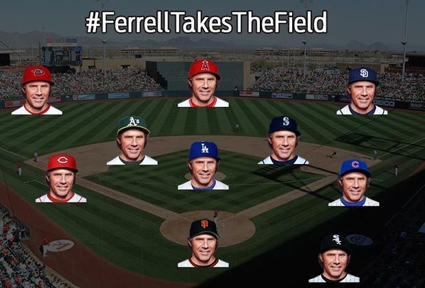 
                <strong>Ferrell Takes The Field</strong><br>
                Damit hat Ferrell es dann geschafft. 10 Positionen - eigentlich 11, schließlich war er ja noch Third-Base-Coach, für 10 Teams in 5 Spielen. Und alles für den guten Zweck. Die Baseballs, Trikots und Schuhe sind zu ersteigern, sollen so im Kampf gegen Krebs Geld einbringen.
              
