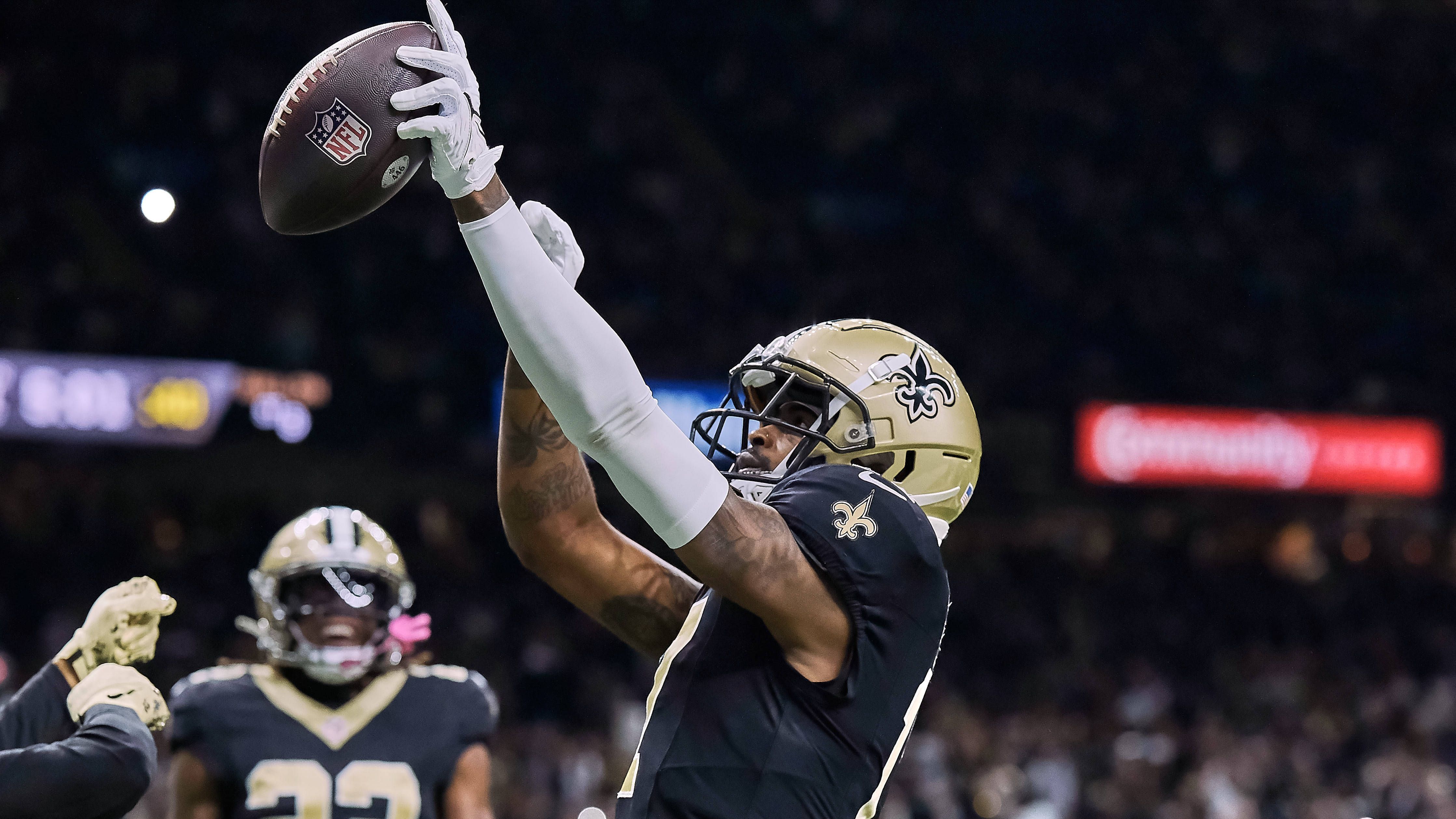 <strong>New Orleans Saints: 15 Spieler</strong><br>Alvin Kamara (6), Taysom Hill (6), Rashid Shaheed (6), Chris Olave (5), Jimmy Graham (4), Juwan Johnson (4), A.T. Perry (4), Tony Jones (2), D'Marco Jackson (1), Keith Kirkwood (1), Tyrann Mathieu (1), Kendre Miller (1), Foster Moreau (1), Michael Thomas (1), Jamaal Williams (1)