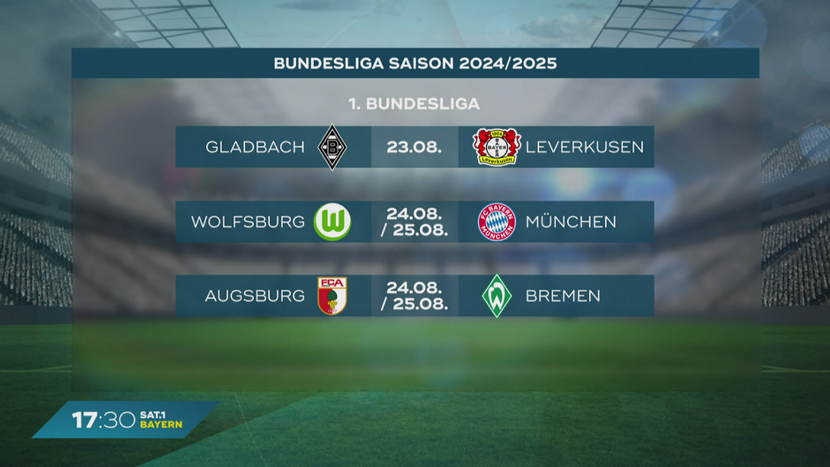 Bundesliga-Saison 2024/25: Das sind die Auftaktspiele
