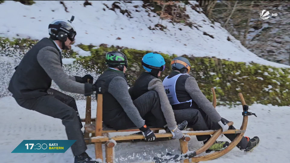 Hornschlittenrennen in Garmisch-Partenkirchen: Promis auf der Piste