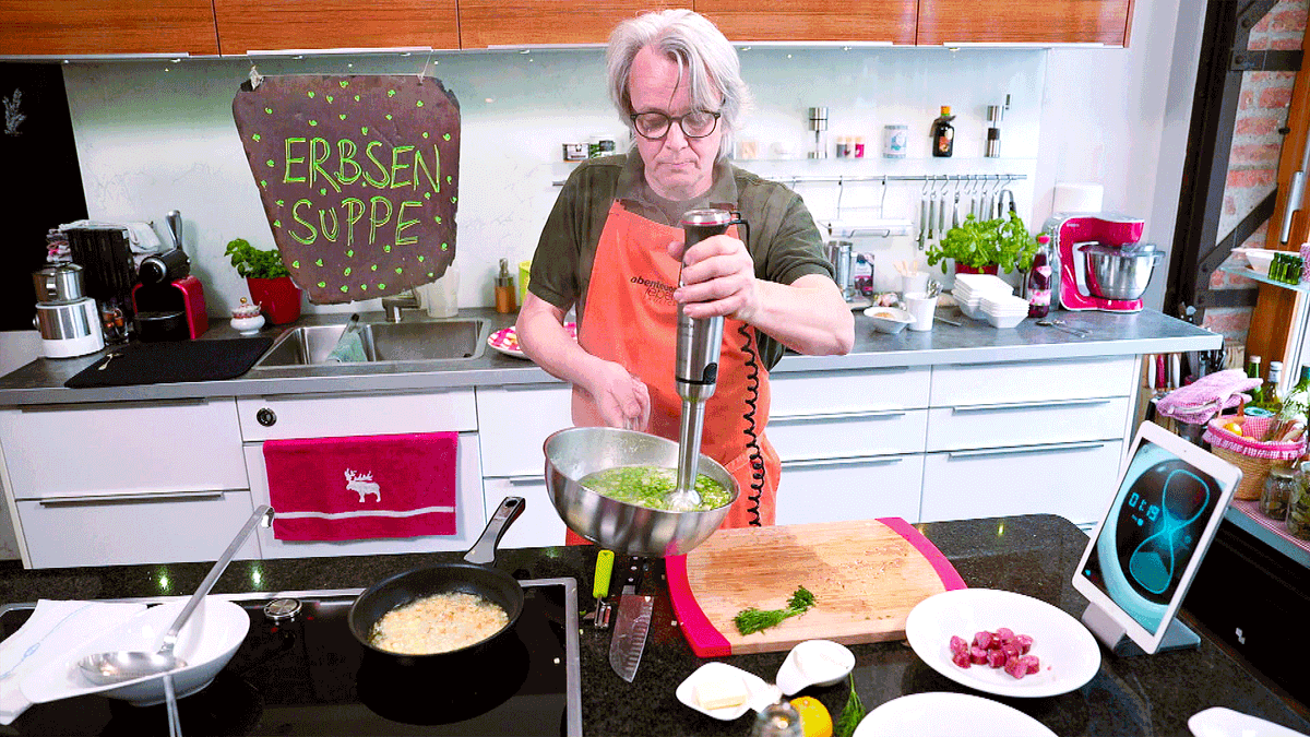 Echtzeitkochen Erbsensuppe