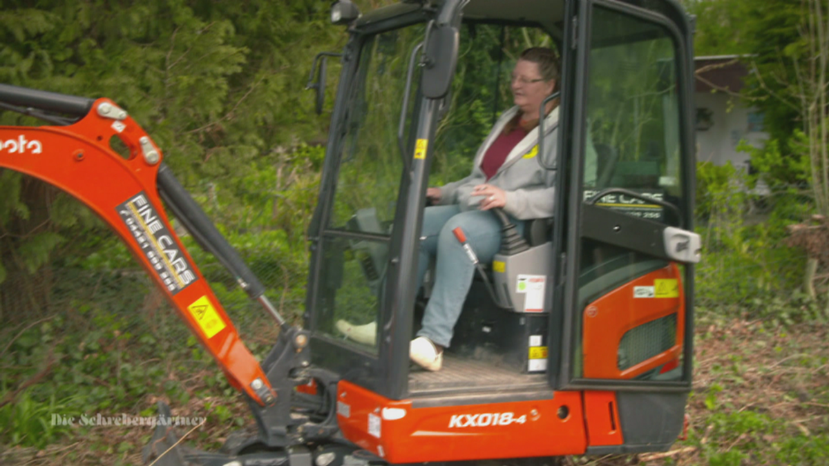 Schweres Gerät für Baggerfreundin Sylvia