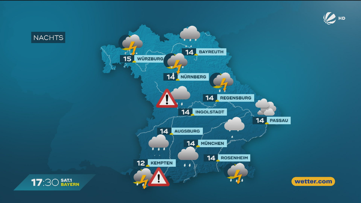 Das Bayern-Wetter vom 04.09.2025: Gewitter und Starkregen erwartet
