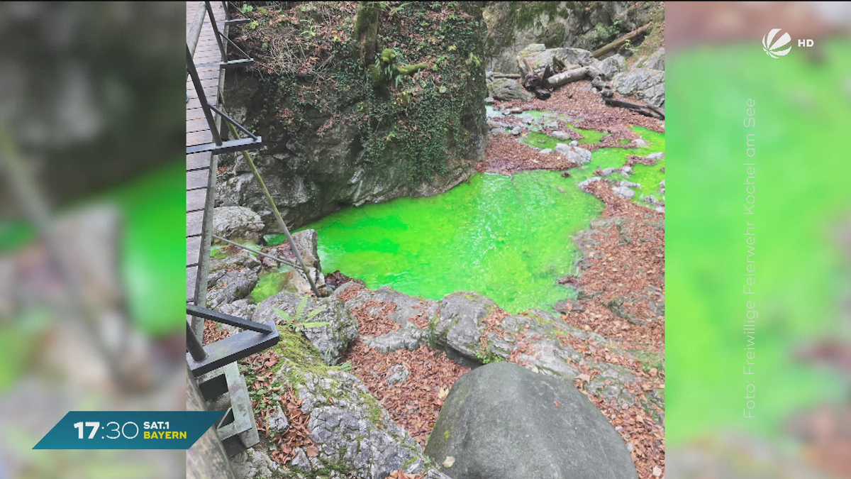 Gift-grünes Wasser: Unbekannte färben Bach in Oberbayern