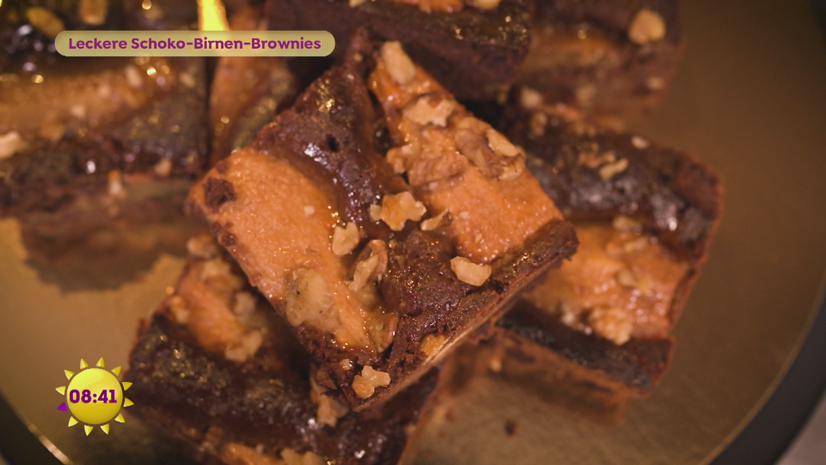 Leckere Schoko-Birnen-Brownies