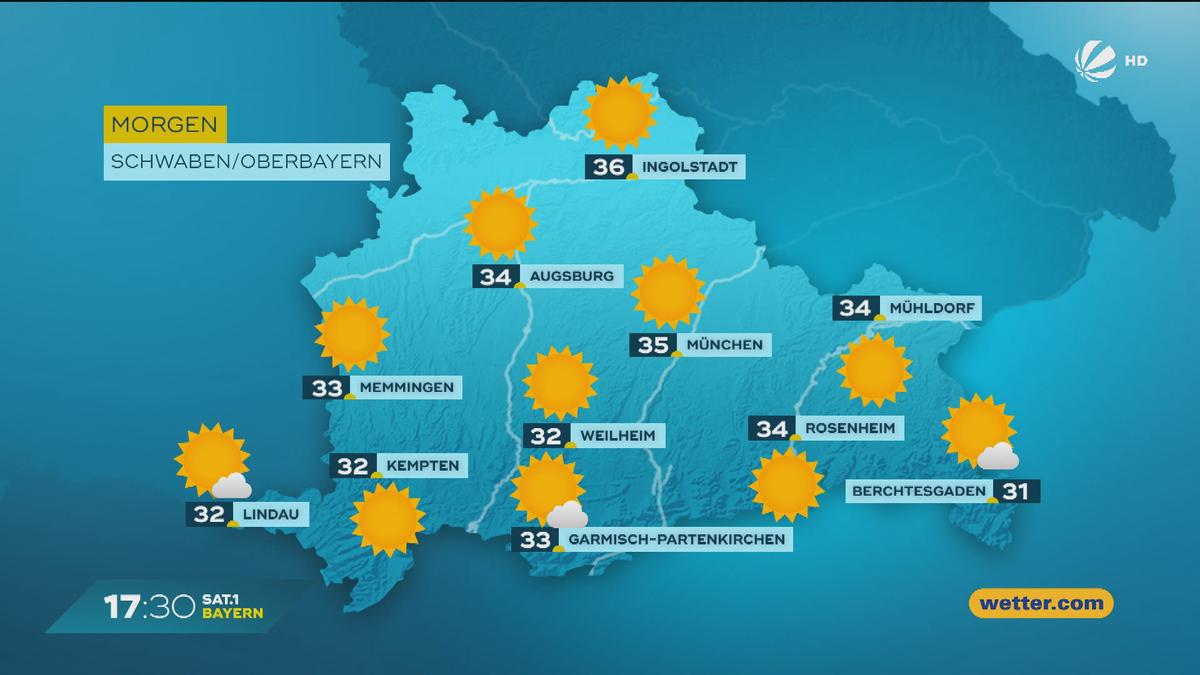 Das Bayern-Wetter vom 12.08.2025: Bis zu 39 Grad