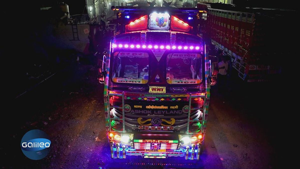 Individuelle Beleuchtung und einzigartige Bemalung: Indiens schrille Trucks