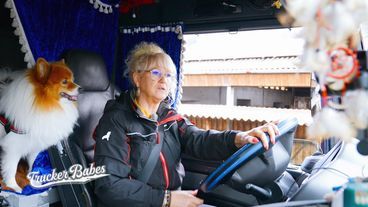 Schlagerlady Bettina -Tiertransport mit Hund