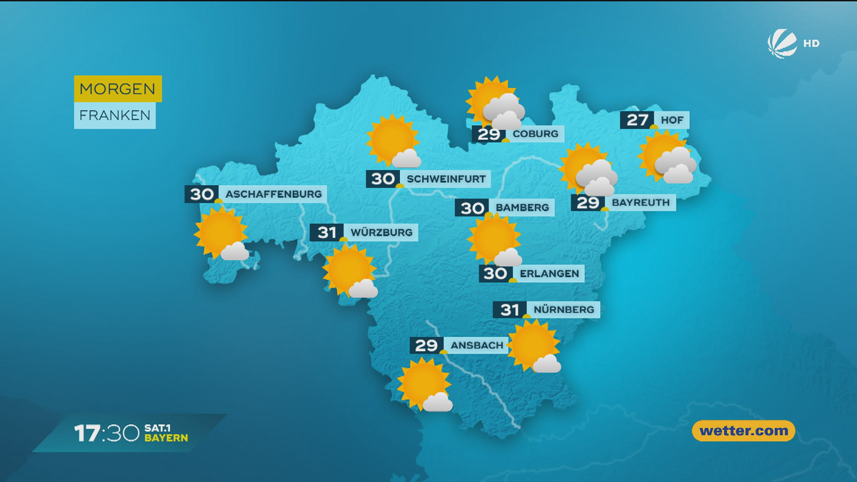 Das Bayern-Wetter vom 27.06.2025: Höchsttemperaturen zum Wochenende?