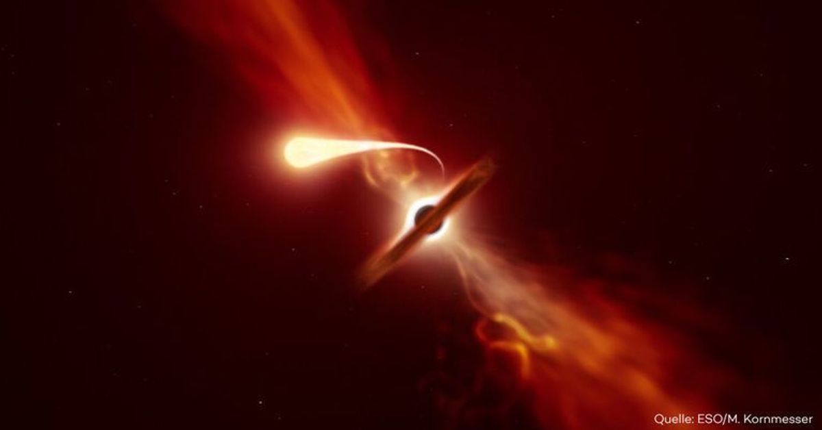Tod durch Spaghettisierung: So frisst ein Schwarzes Loch einen Stern