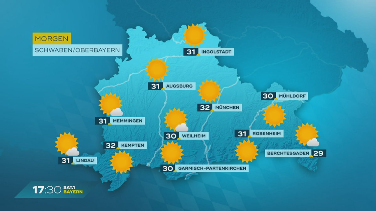 Das Bayern-Wetter vom 29.07.2024: Sonnige Woche im Freistaat