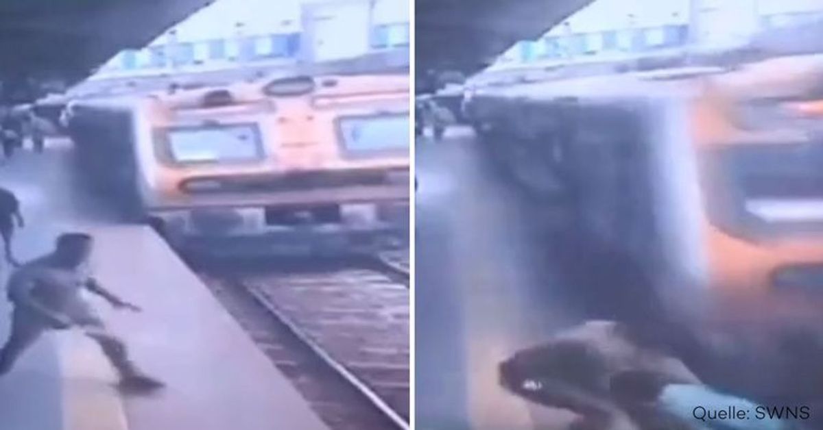 Das war knapp: Polizist rettet Mann vor einfahrendem Zug
