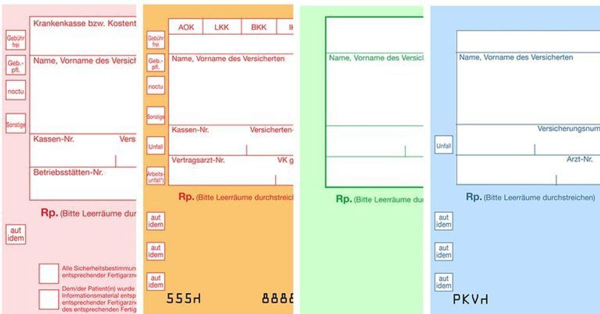 Blau, gelb, grün, rot: Das bedeuten die vier Farben deiner Arzt-Rezepte